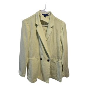 Woman’s Light Yellow Double-Breasted Blazer Jacket - Gap